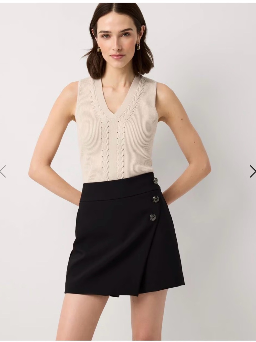 Button-front tailored skort - Picture 4 of 4